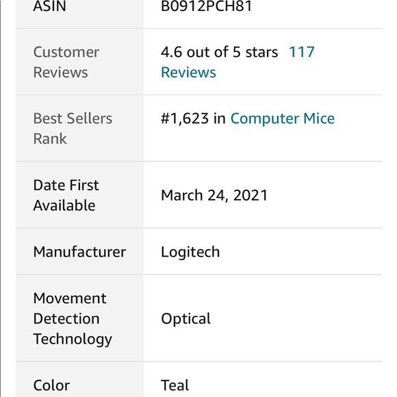 Logitech M317c (Collection) Wireless Optical Mouse - NWT - Color:  Teal Maze - Picture 5 of 10